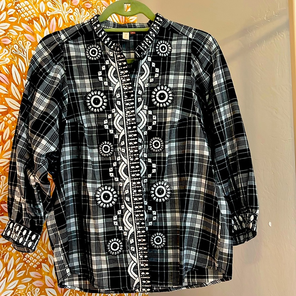 Pilcro plaid button down EUC - XS - Picture 2 of 6
